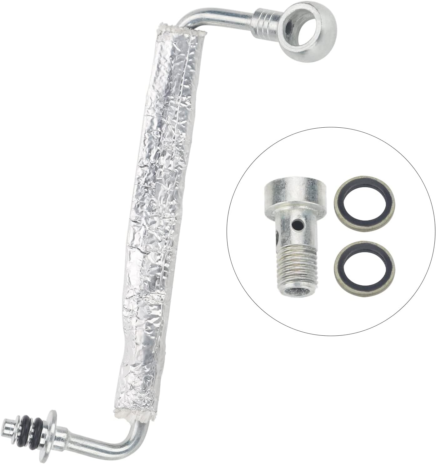 Turbo Oil Feed Pipe Tube, Turbocharger Oil Return Line Compatible With Buick Chevy Vehicle Encore 13-18, Cruze 11-18, Sonic 12-18, Trax 15-18, Replace #55592600 25198546 25200947