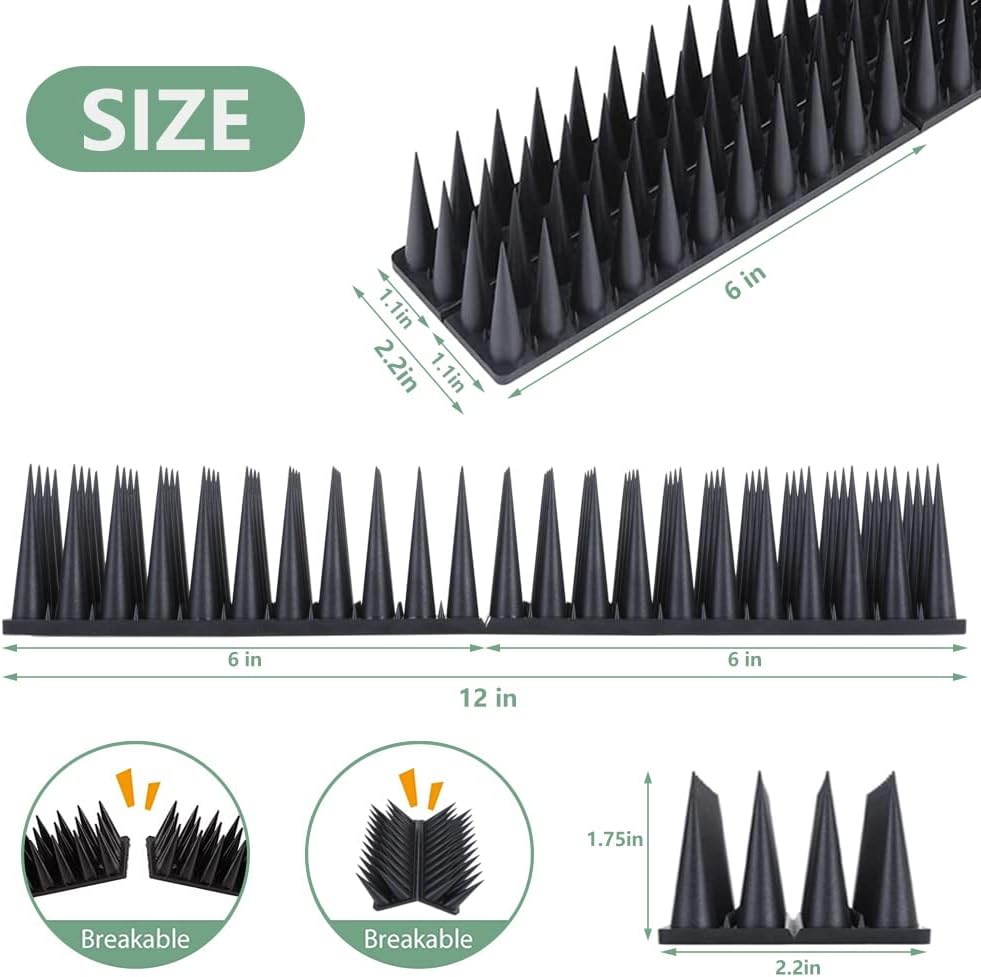 Buy JOROMIT Bird Spikes, 20 Packs 23 Ft Bird Deterrent Spikes Strips