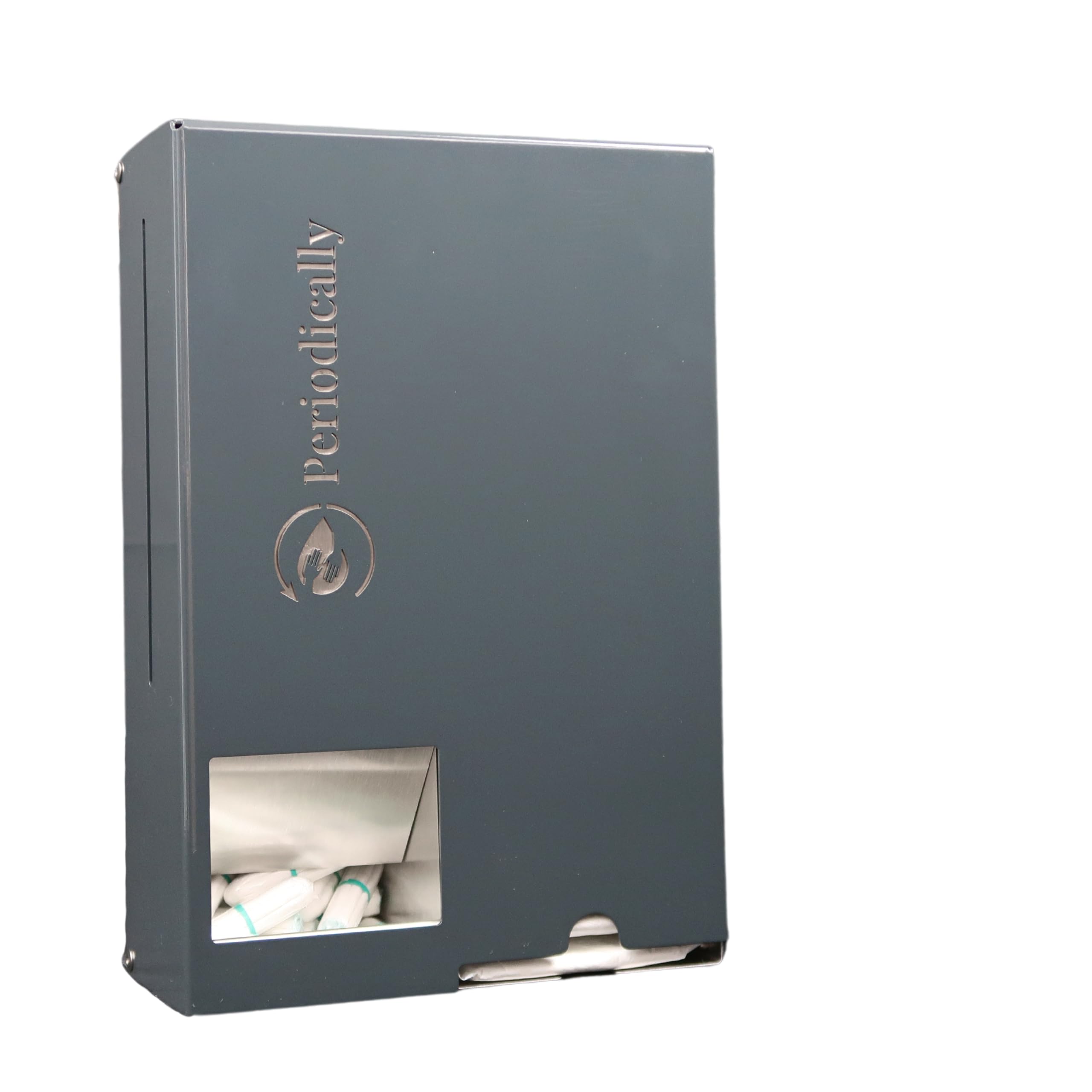 Periodically® Binden- & Tamponspender für Schulen, Vereine, Büro, Office & öffentliche Einrichtungen (230x20x9cm) - Edelstahl Spender für Tampons & Damenbinden - unbefüllte Spenderbox Damen Toilette