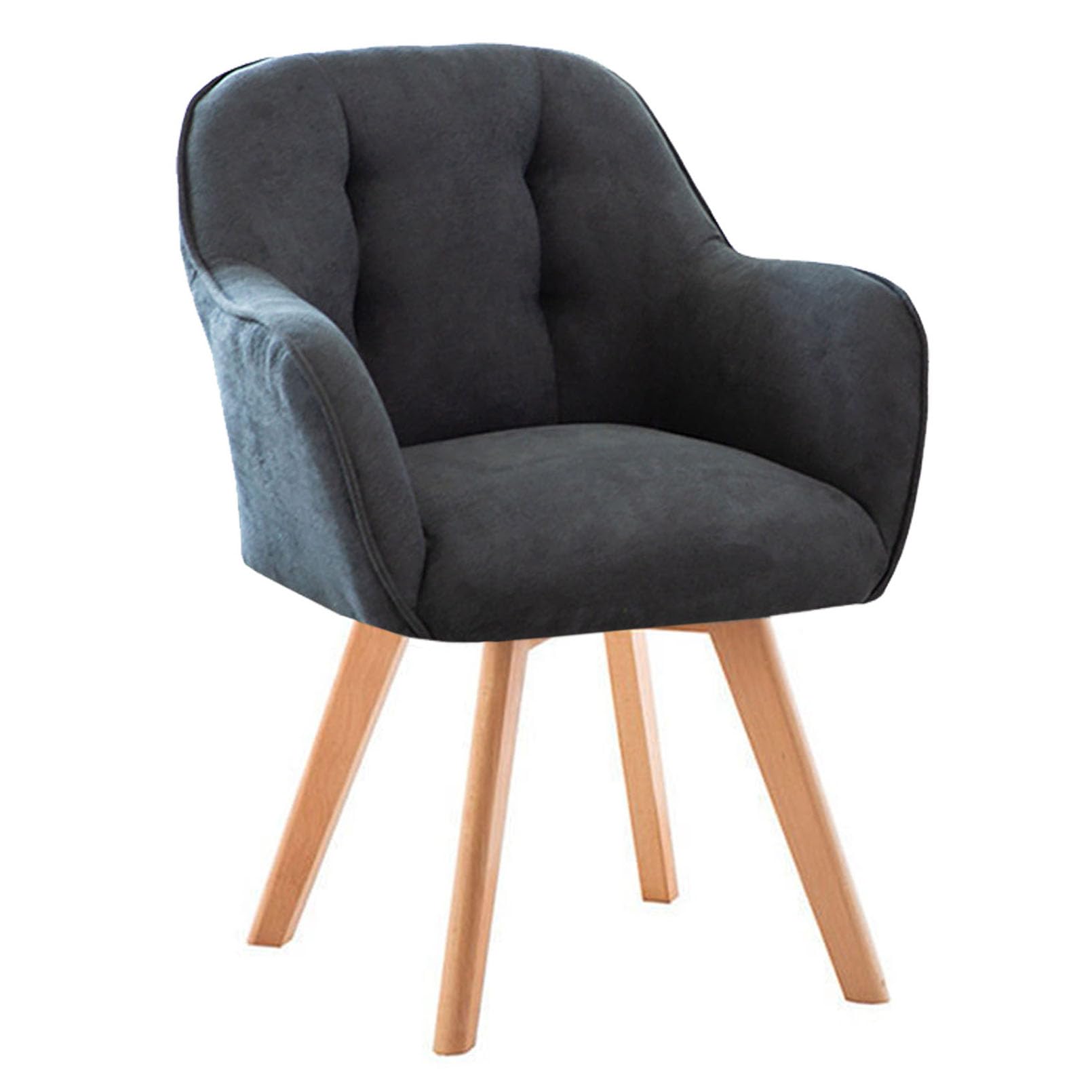 Chaise rotative en tissu et bois pour salle à manger et salon