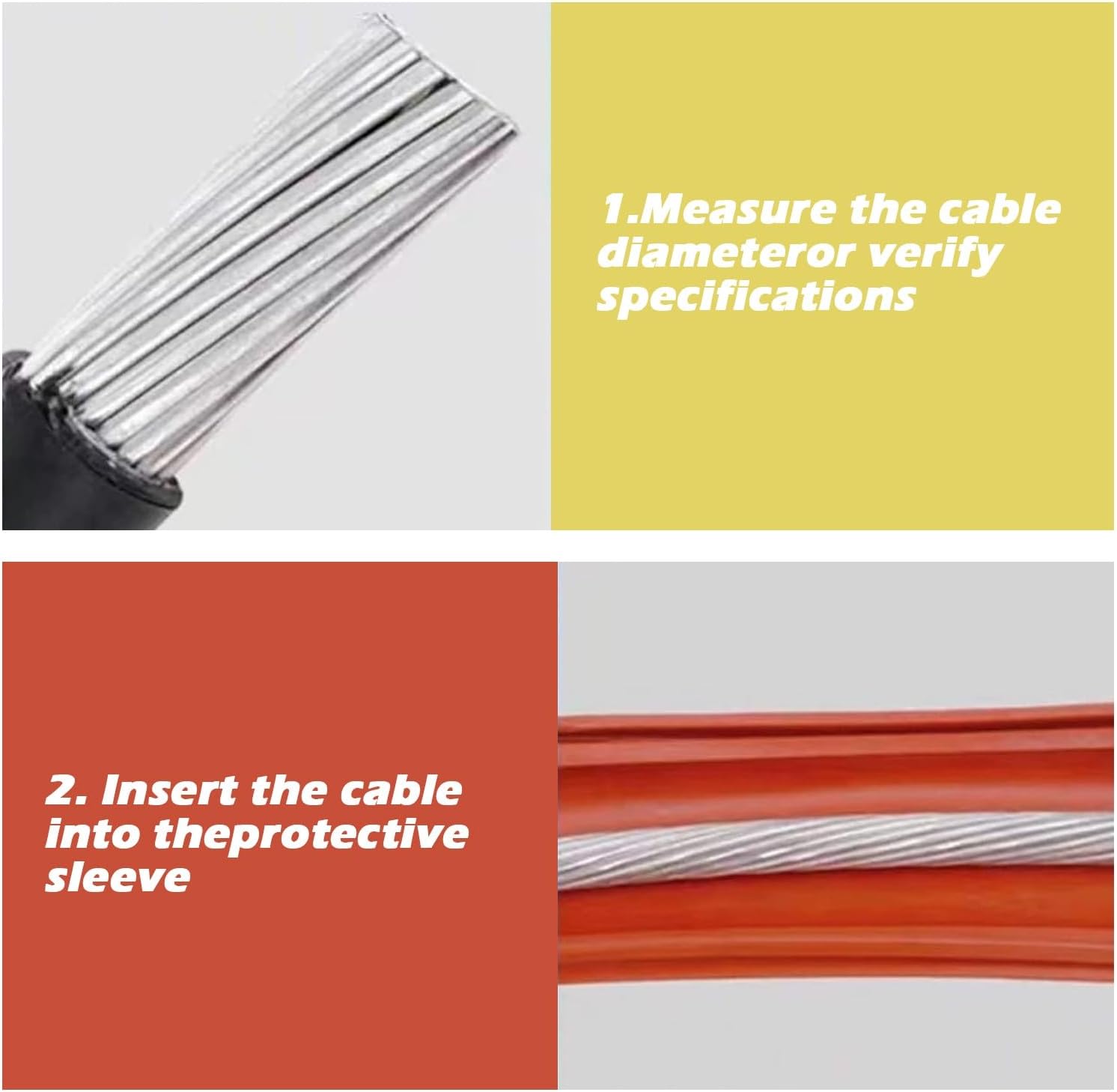 High Voltage Cable Protector Sleeve - Waterproof UV Resistant Silicone Cover for Outdoor Power Lines, 10ft/3m, ID 20mm - Clip-on Insulation for Bare Conductors