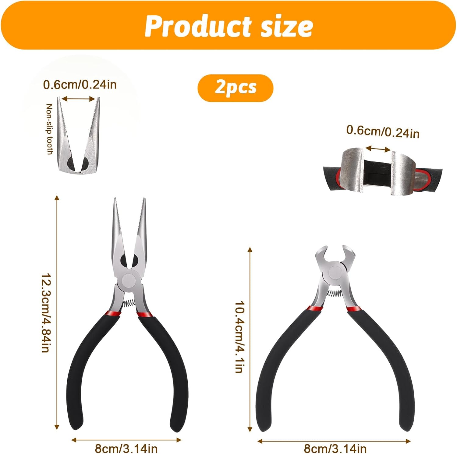 2 Pack End Cutting Pliers Jewelry Pliers Set Zipper Repair Tool Nail Puller Zipper Fix Install Plier and Tool for Replacement Zippers Plier for Jewelry Making Zippers Install