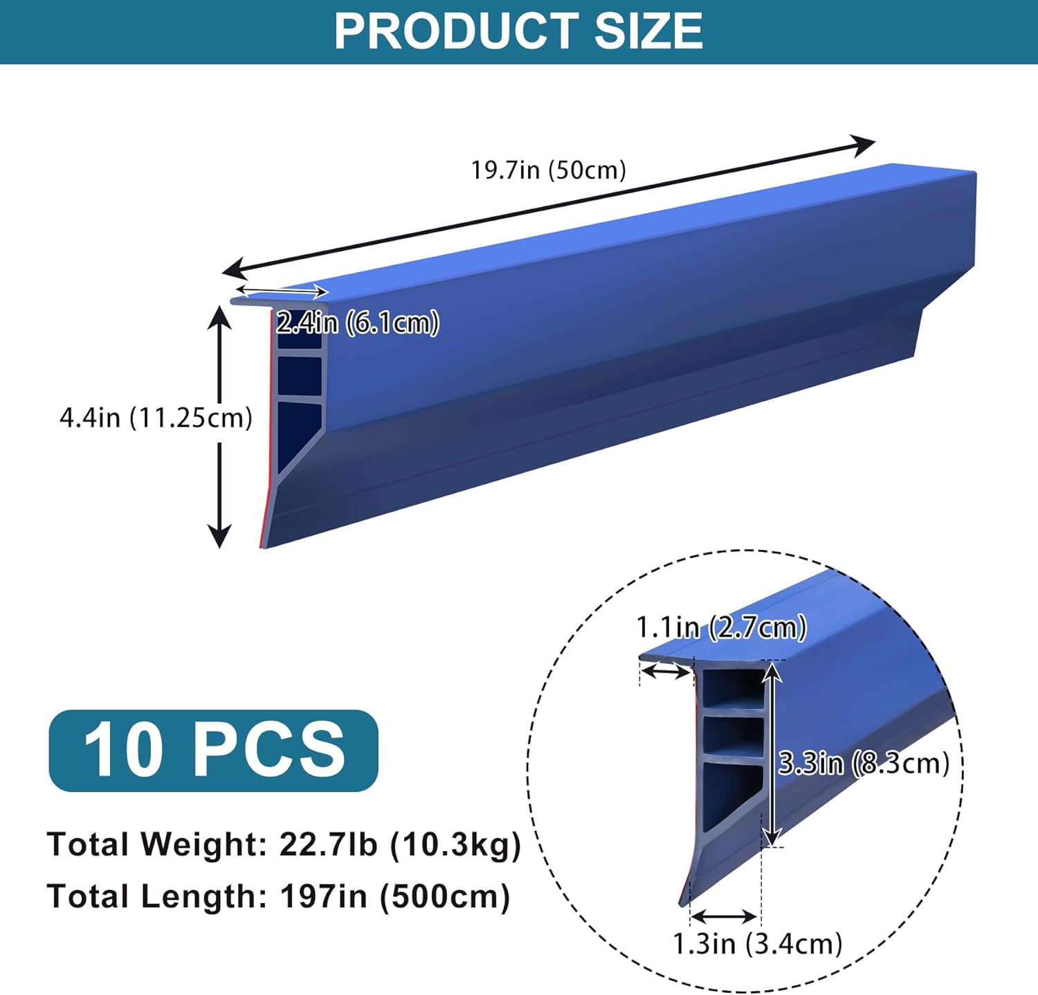 10-Pack Full Face Dock Bumpers, Heavy-Duty Marine Fender Set, Rub Rail & Piling Protection for Boats/Piers