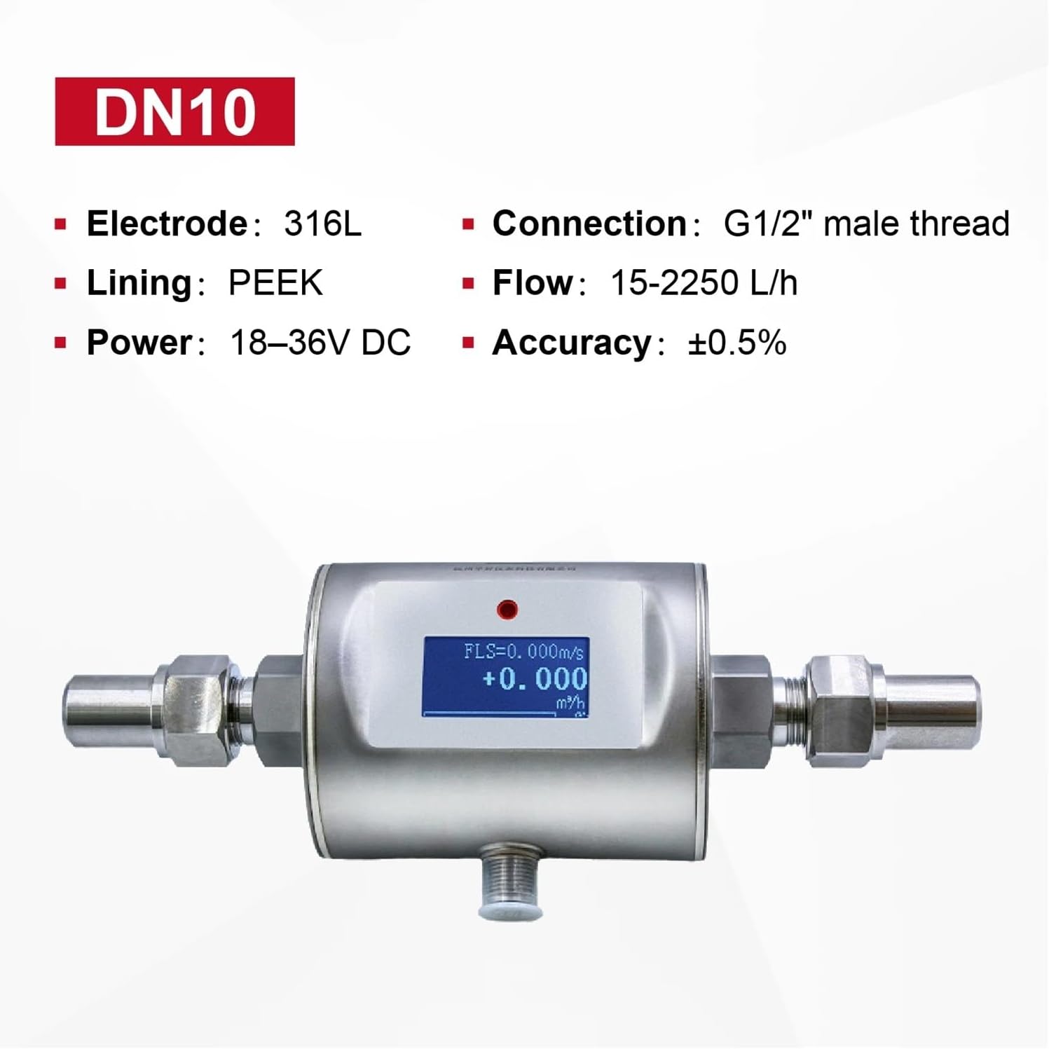 Threaded Compact Electromagnetic Flowmeter Infrared Remote Control(3/8 inch)
