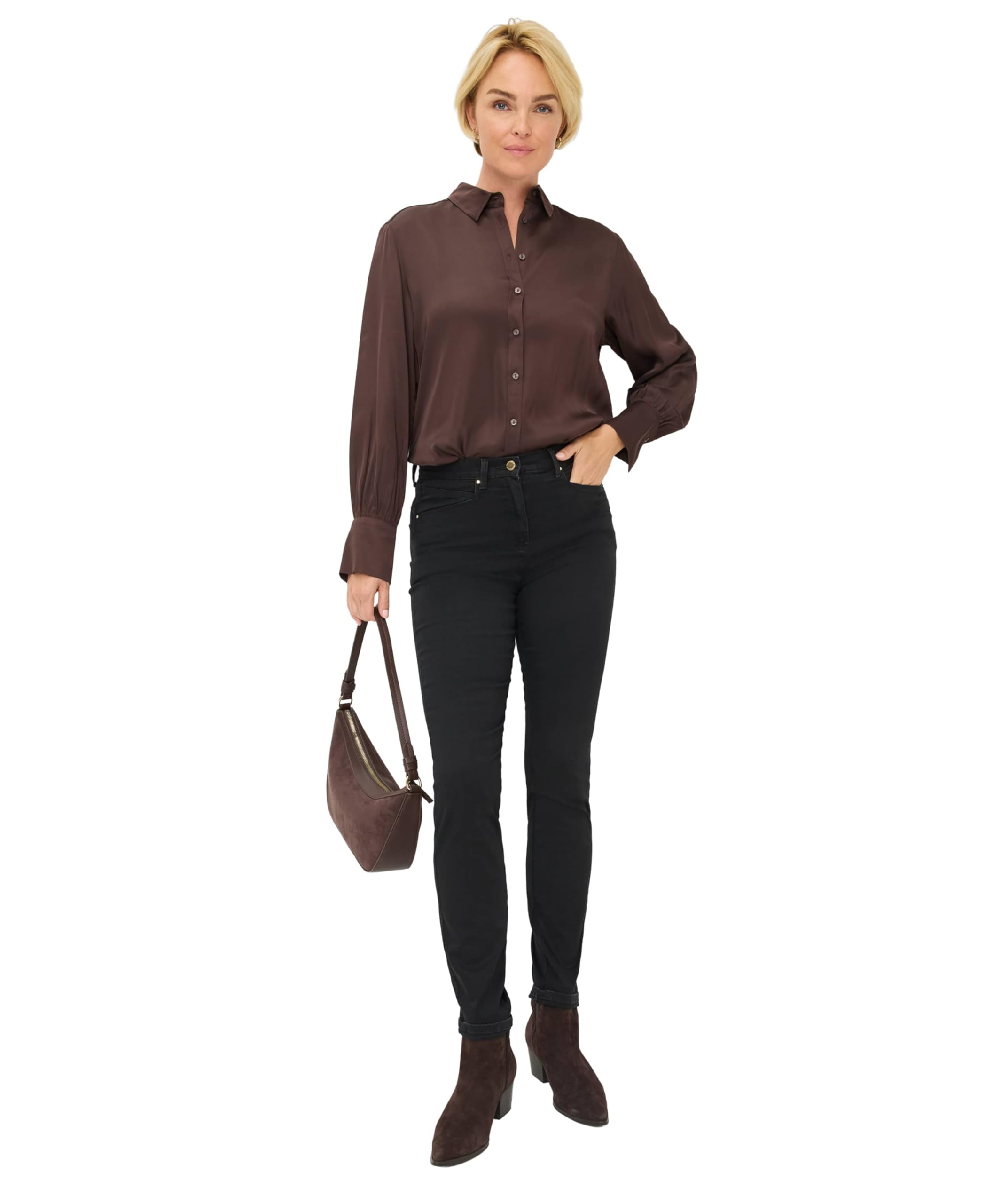 Raphaela by Brax Women's Luca Soft Tencel Jeans, Black, 27W x 32L, 27W / 32L - Image 4