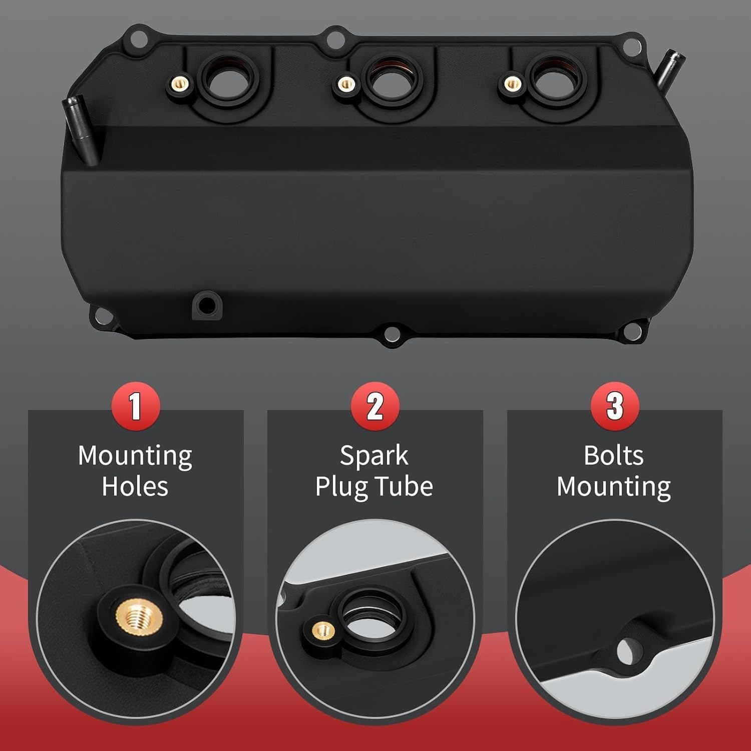 Valve Cover Compatible with Mitsubishi Outlander 2007 2008 2009 3.0L L4 Engine Valve Cover with Gasket Right Side Replacement for 1035A702