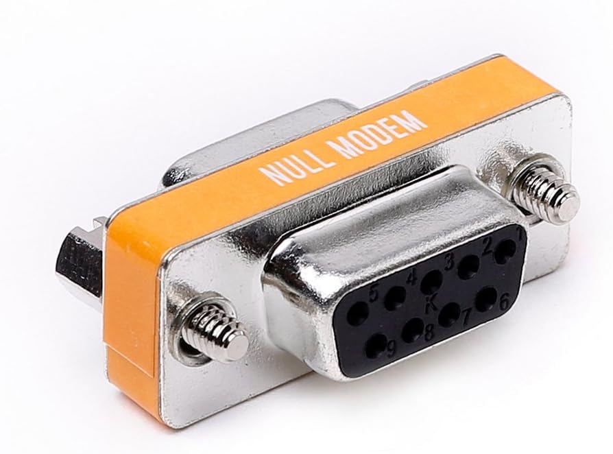 DB9 Null Modem Female to Female Slimline Data Transfer Serial Port Adapter 10 Pack