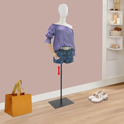 Miniatura 9 de Maniquí femenino con forma de torso, cuerpo de maniquíes de exhibición con cabeza giratoria y brazos mecánicos ajustables, maniquí femenino de