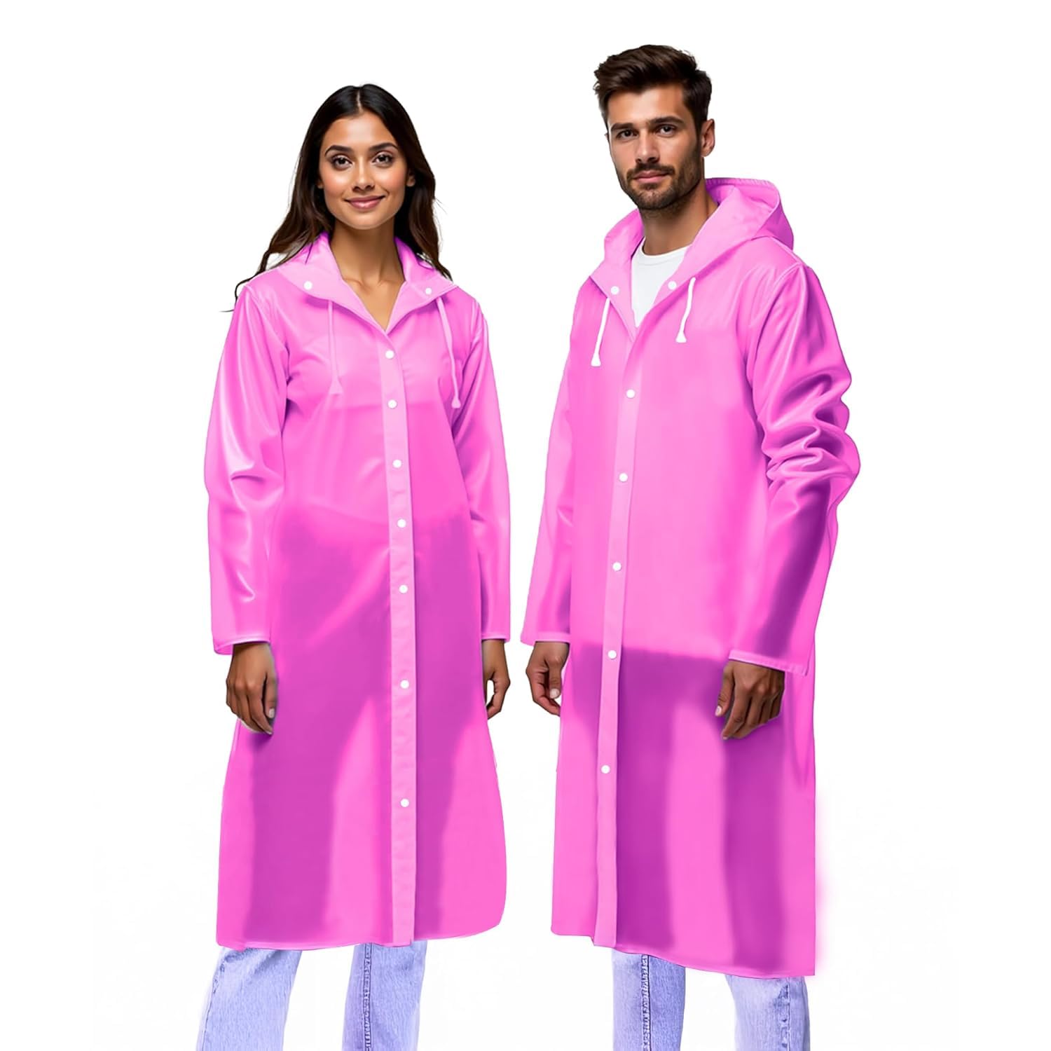 Clokify Unisex Raincoat With Hood Waterproof Rain Poncho | EVA Material | Reusable | Lightweight | Universal Size | Raincoat for Men and Women