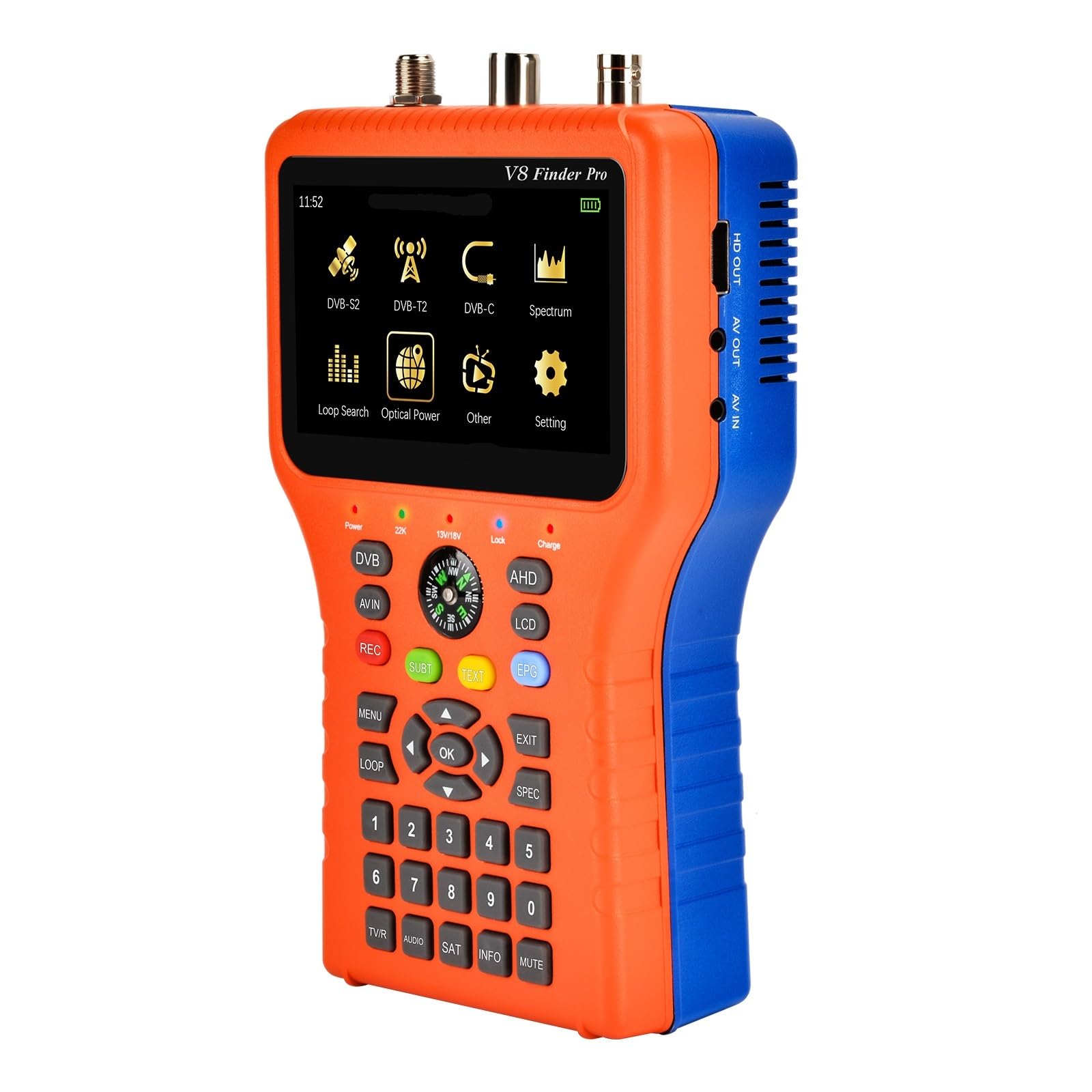 Puntatore Satellitare, Rilevatore di segnale satellitare DVB-S2X/S2/S/T2/T/C AHD H.265 Misuratore 100% originale