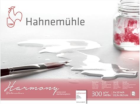 Hahnemuhle Harmony Watercolor Block Cold Pressed 9x12 Inches 12 Sheets
