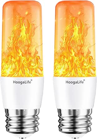 HogaaLife Flame Light Bulbs, E26 LED Flame Effect, 2 Pack
