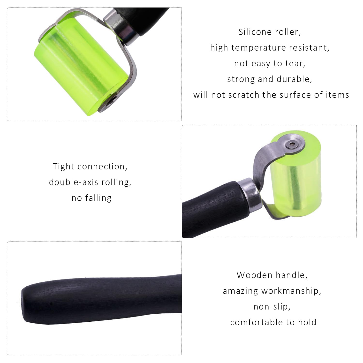Lot de 2 rouleaux en silicone vert, rouleau silencieux, outil d'installation de tampon d'insonorisation de voiture, rouleau manuel, rouleau en silicone multifonctionnel, outil pratique