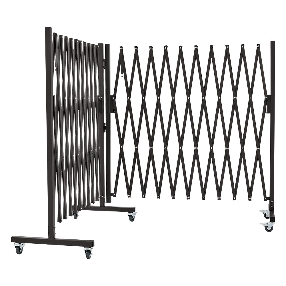 Metal Expandable Barricade, 0-180 Degree Rotating, Portable Safety Barrier with Casters, Mobile Folding Scissor Gate, 23.6 Feet, Aluminum Retractable Fence, Indoors Outdoors