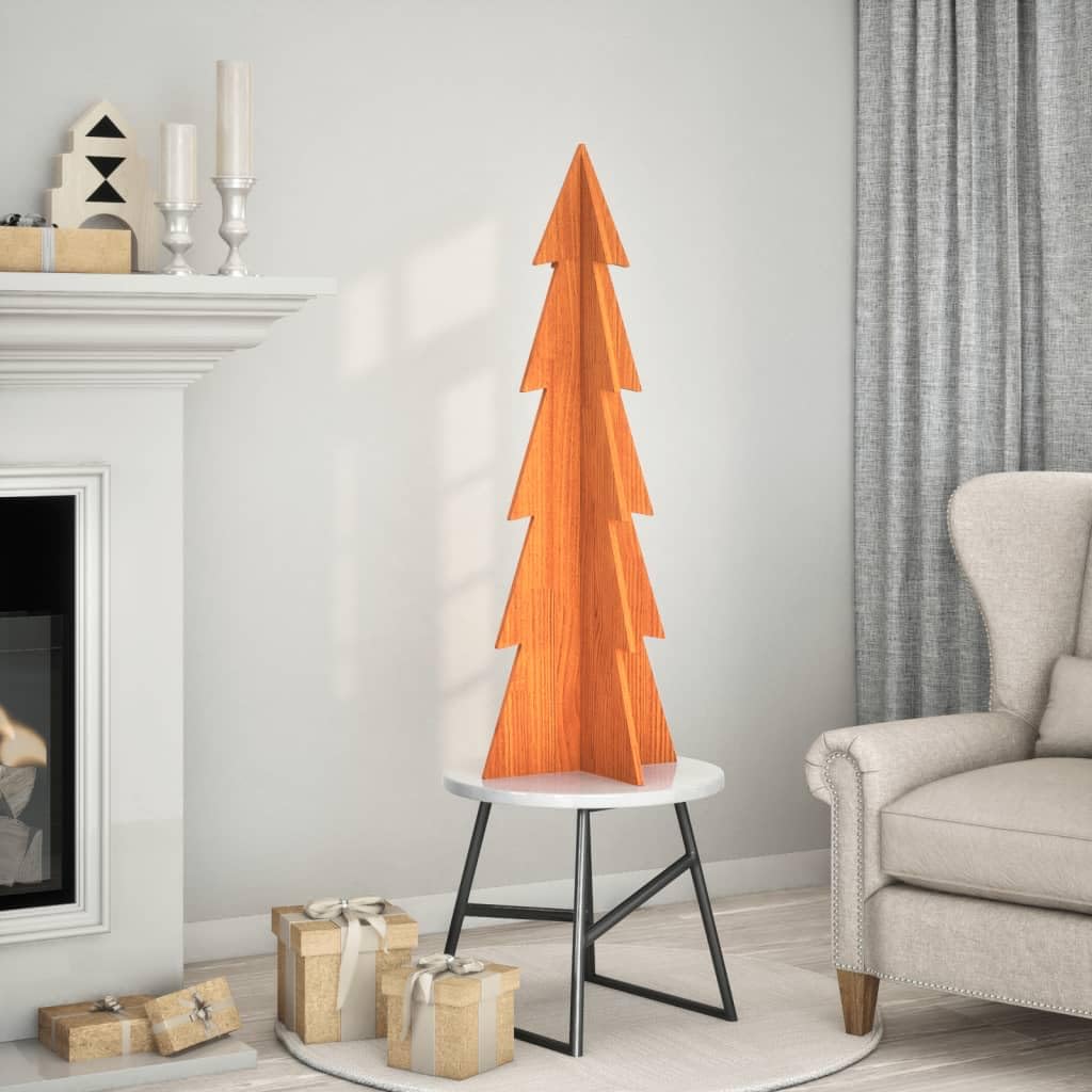Árbol de Navidad de Madera Maciza 112 cm
