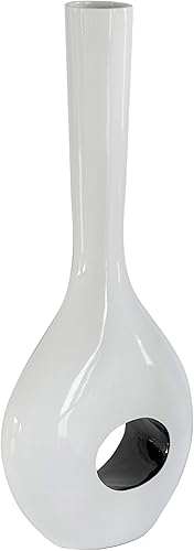 Miniatura 7 de Jarrón alto para piso, jarrón blanco con agujero interior negro de 45 pulgadas, jarrón alto para decoración del hogar, decoración de interiores,