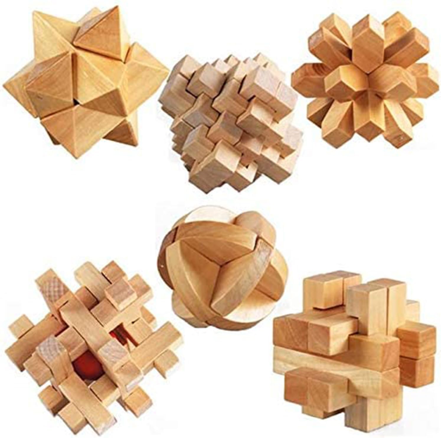 ULT-unite3D Wooden Cube Brain Teaser Puzzle