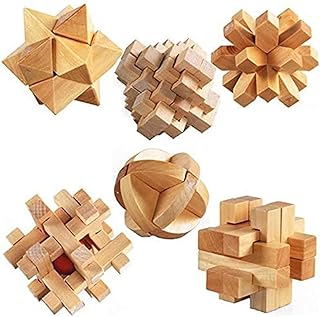 ULT-unite3D Wooden Cube Brain Teaser Puzzle