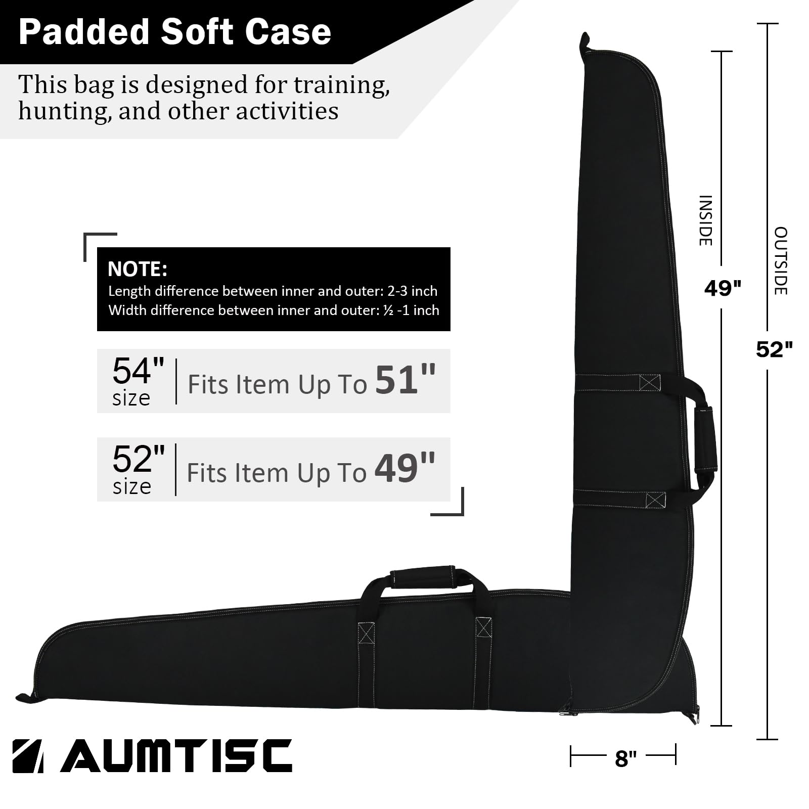 AUMTISC Weicher Gewehrkoffer Schießstandtasche Tactical Waffenkoffer Heavy Duty für den Jagdtransport