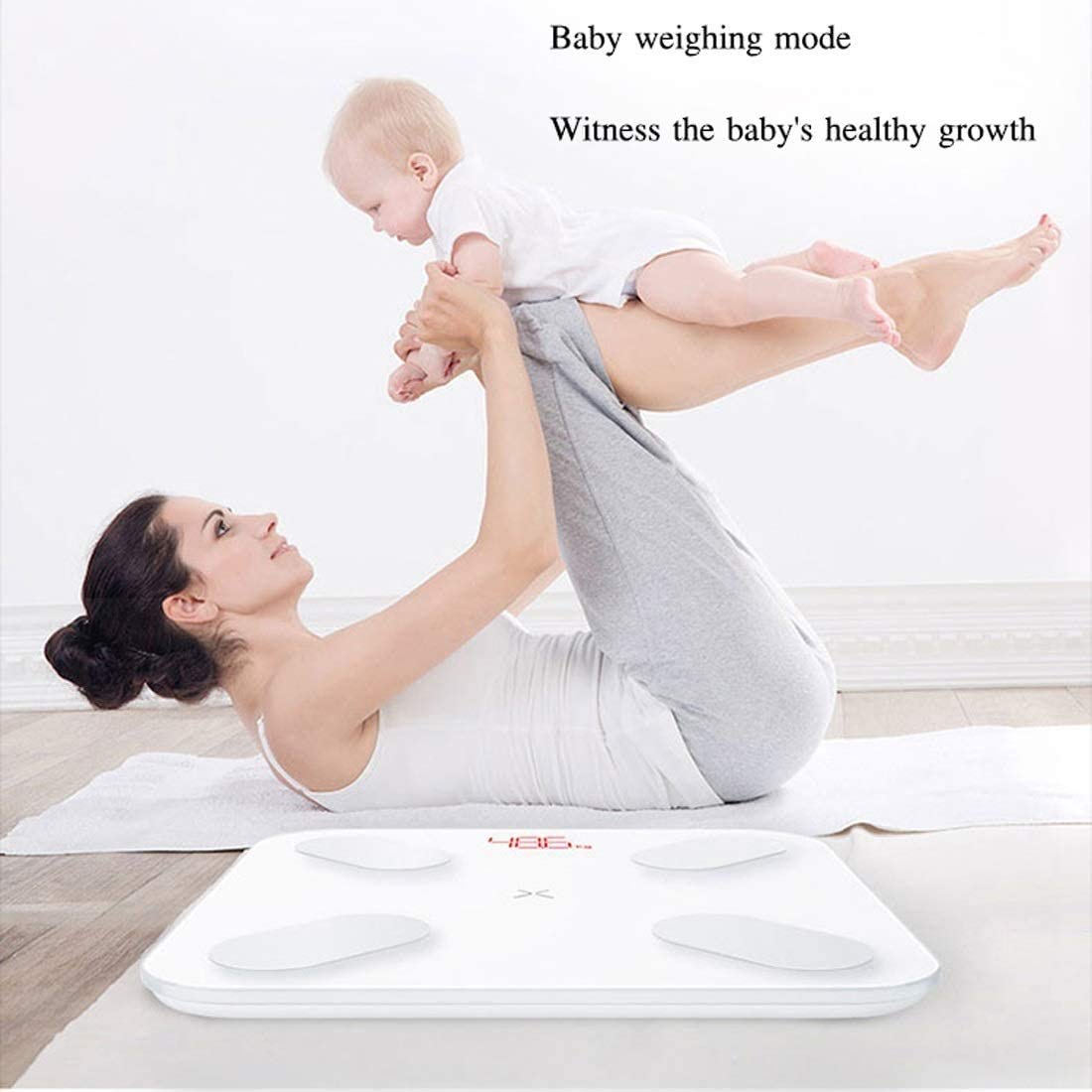 GeRRiT Escala de grasa corporal Bluetooth, WiFi Smart Wireless BMI BAÑO BAJILLO COMPOSICIÓN CUERPA MONITOR EL MONITOR EL APLICACIÓN DE SALUD CON LA APLICACIÓN DE SMARTPHONE PARA EL PESO CUERPO, AGUA,