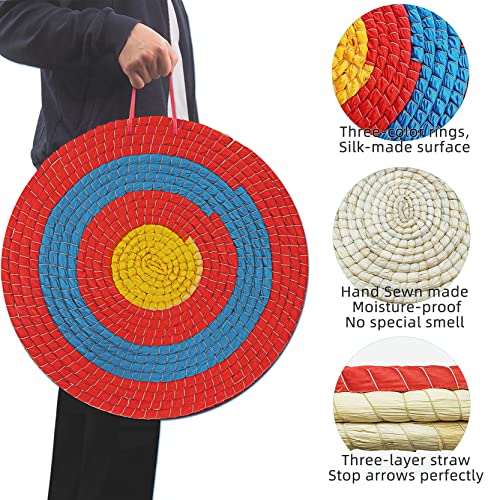 Seektop Archery Targets For Backyard, 3 Layers Archery Target Shooting Bow Coloured Rope Target, Traditional Solid Straw Round Arrow Target For Outdoor Hunting Shooting Practice #TOP2