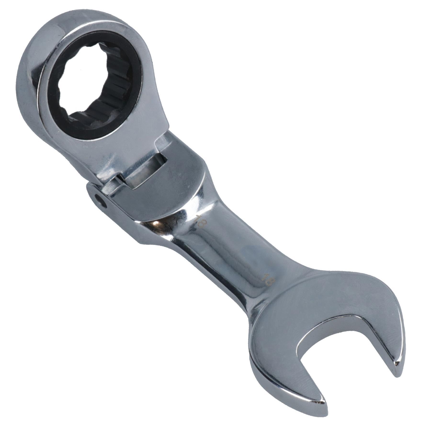 Ab Tools Chrome 18Mm Stubby Flexi Ratchet Combination Spanner Metric Wrench 72 Teeth Spn23