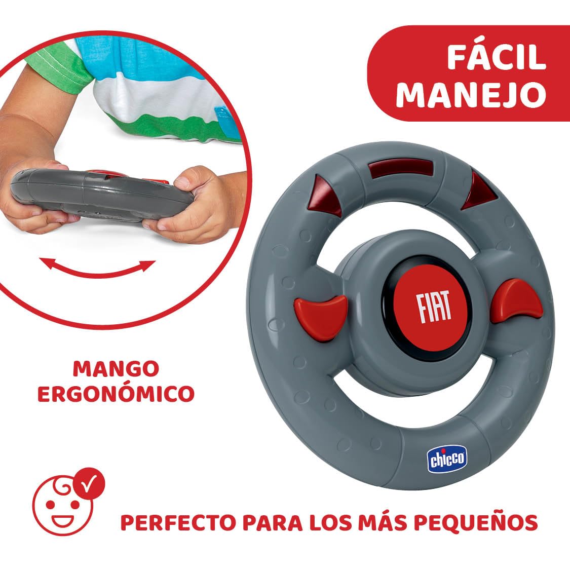 Chicco Fiat 500 RC Coche Radiocontrol, Coche Teledirigido de Carreras Deportivo para Niños, Coche Radiocontrol con Volante Intuitivo, Juguetes Niños, 2 a 6 Años, Color Rojo