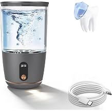 WochiTV Ozone Water Cup 10oz Stainless Steel Tumbler with USB-C Rechargeable, 3/5/10Min Adjustable O3 Generator for Home, Kitchen & Travel Ideal for Oral Rinse, Fruit & Baby Bottle Cleaning Gray