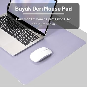 Black Deer PU Leather Mouse Pad Stitched Edge Durable Large Size Duplex Use Office Table Mat Sumen (LILA, 90X40 XL)
