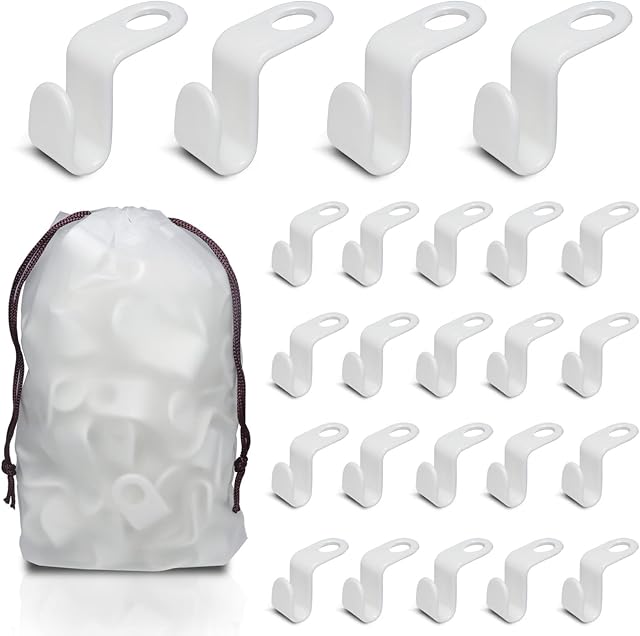 FULUDM 100PCS Clothes Hanger Connector Hooks Set - Coat Hanger Hooks for Closet Wardrobe Organiser Space Saving with Storage Bags