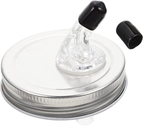Kichvoe Tarros grandes para verter boquillas con solapa, tapas de boca ancha con tapa de boquilla, perfecto para verter aceite de cóctel, tarros de