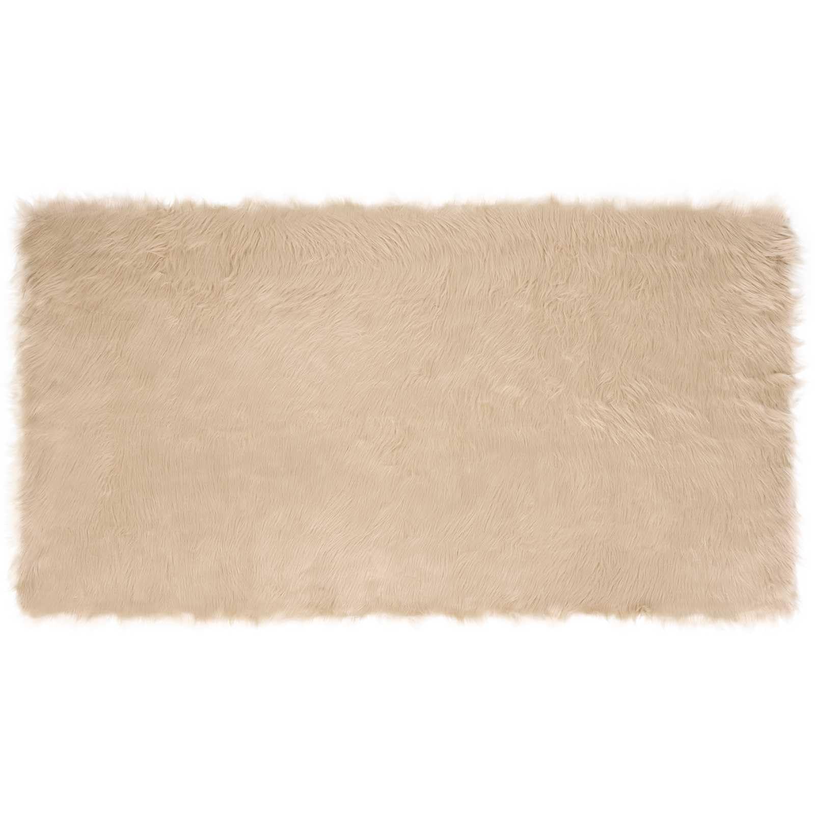 Tapis en fausse peau de mouton beige 80x150 cm Tafalla