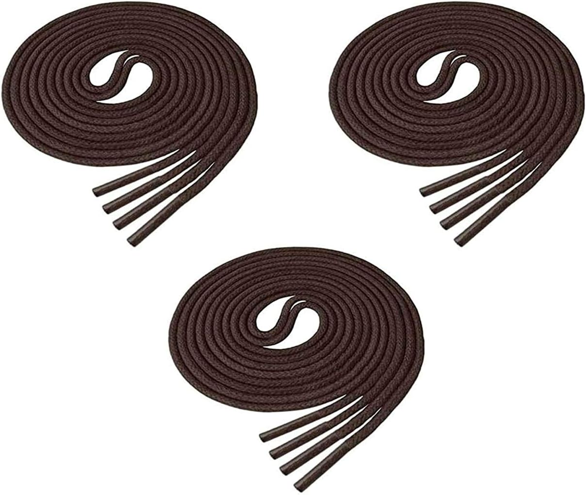 SHOESHINE Formal Shoelace Waxed Cotton Very Thin Shoe Lace Only for Formal, Dress and Oxford Shoes (Coffee Color 3 Pair Pack)