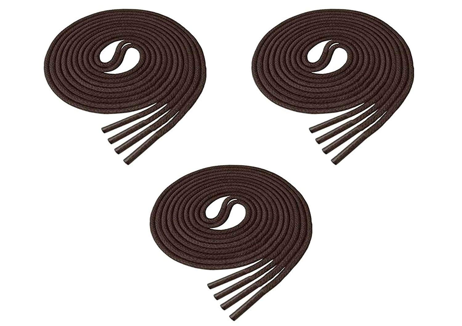 SHOESHINE Formal Shoelace Waxed Cotton Very Thin Shoe Lace Only for Formal, Dress and Oxford Shoes (Coffee Color 3 Pair Pack)