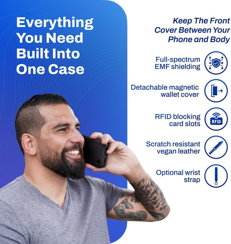 DefenderShield EMF Phone Case Blocker Compatible with iPhone 17 - Full-Spectrum Anti Radiation Cell Phone Case to Reduce Wireless Signals & Battery Emissions - iPhone EMF Blocker (Black) - Image 3