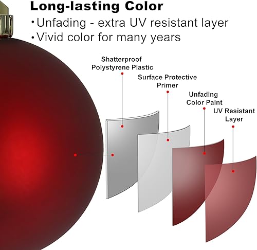 Vista 1204 de 18 esferas medianas decorativas navideñas para árbol de Navidad, inastillables, para colgar, color púrpura, 2.5 pulgadas, paquete de 18