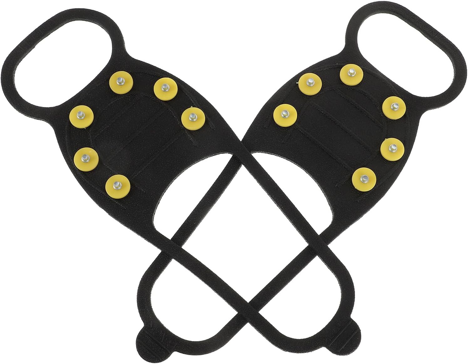 Beavorty Non-Slip Ice Grippers Shoe Traction Cleats with Yellow Plastic Spikes, Rubber Anti-Skid Crampons for Outdoor Hiking and Snow Walking, Size 38-45