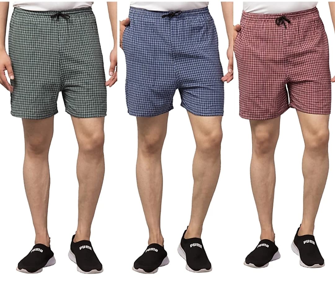 Men's Cotton Multicolor Casual Solid Boxers for Men's Pack of 3-picture-32