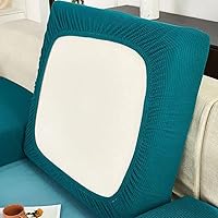 Vista 7 de Funda elástica para cojín de sofá, funda protectora para muebles de sofá, funda de asiento de sofá, estampado floral con parte inferior elástica, #17