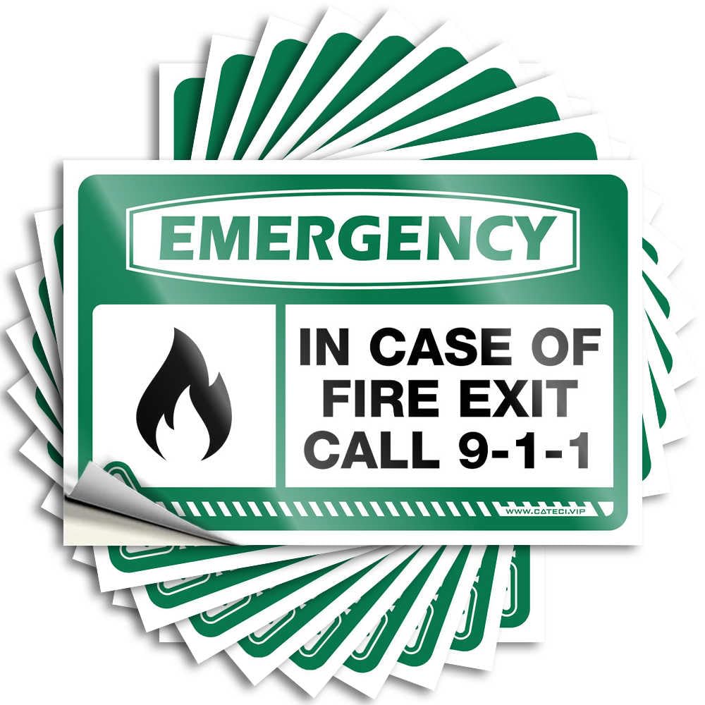 Assorted Decal, Boys Bedroom Decor Reusable Emergency in Case of Fire Exit Call 9-1-1 | Funny Quote Truck Decals(6X9CM)