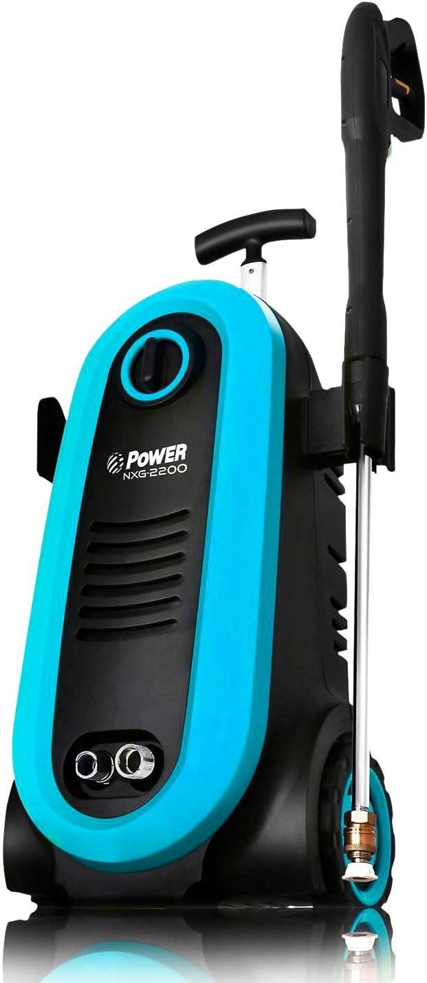 POWER Pressure Washer NXG-2200 PSI 1.76 GPM Electric 14.5Amp BRUSHLESS Induction Technology | The Next Generation of Pressure Washer | 4X More Lifespan | Ultra Low Sound | New Design (Blue)