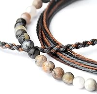 Vista 384 de Handmade Natural Stone Beaded Healing Bracelet Gift for Men Adjustable Rope String Bracelet