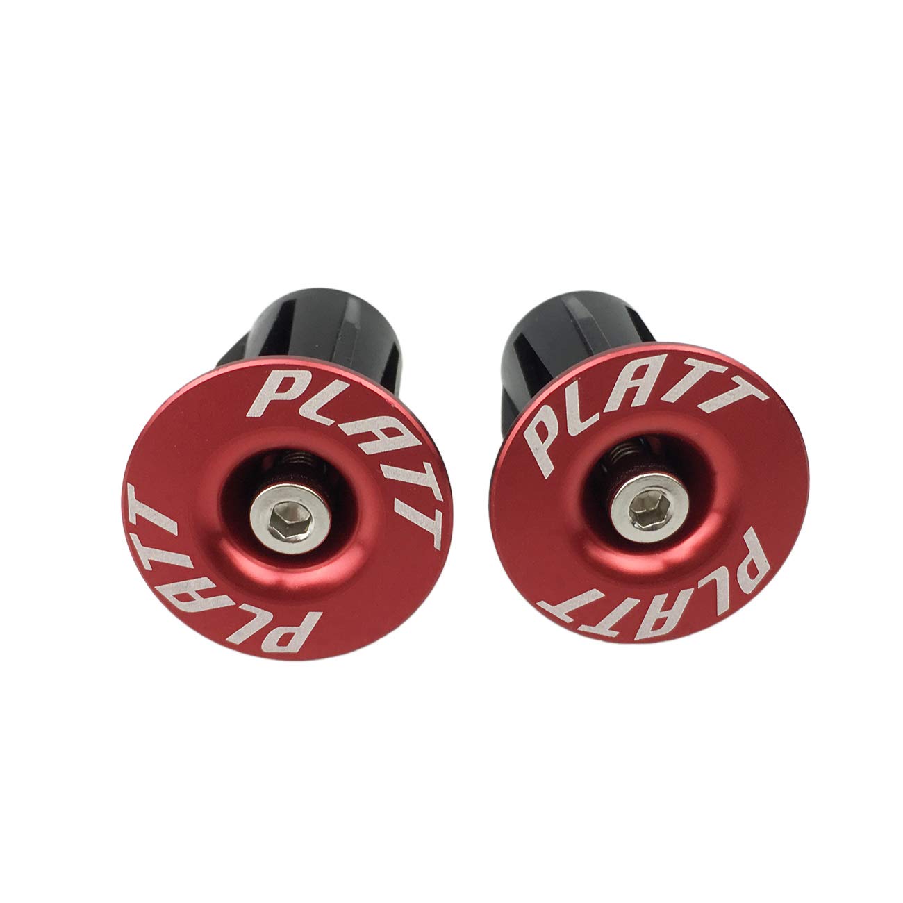 PLATT zatyczki do kierownicy rowerowej aluminiowe MTB rower szosowy BMX nakładki na kierownicę (czerwone, 1 para)