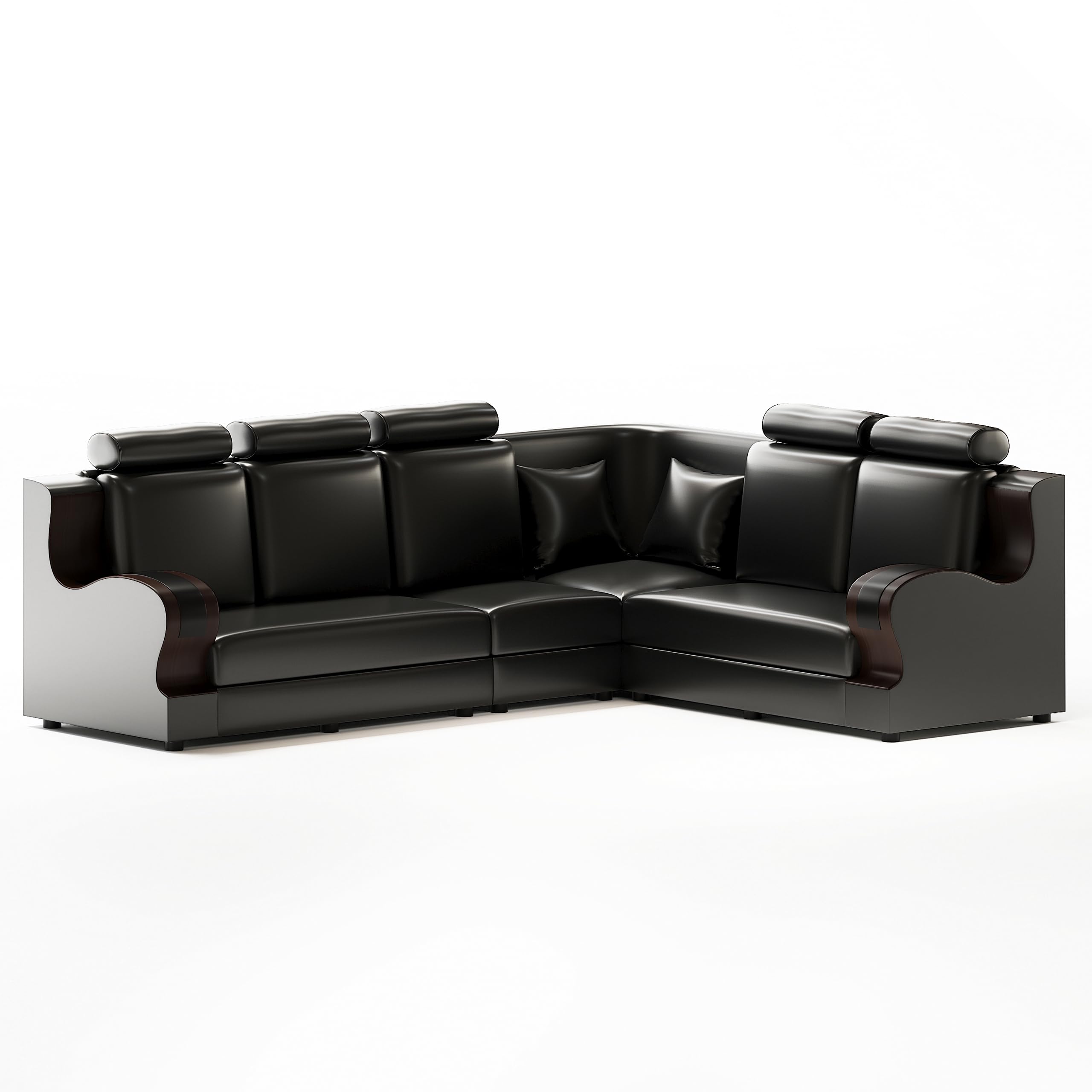 Sekar Lifestyle L Shape Corner Leatherette Sofa Set for Living Room [with Wooden Handles] (Black, Five Seater) (B0CFYCH9HJ) Amazon Price History, Amazon Price Tracker