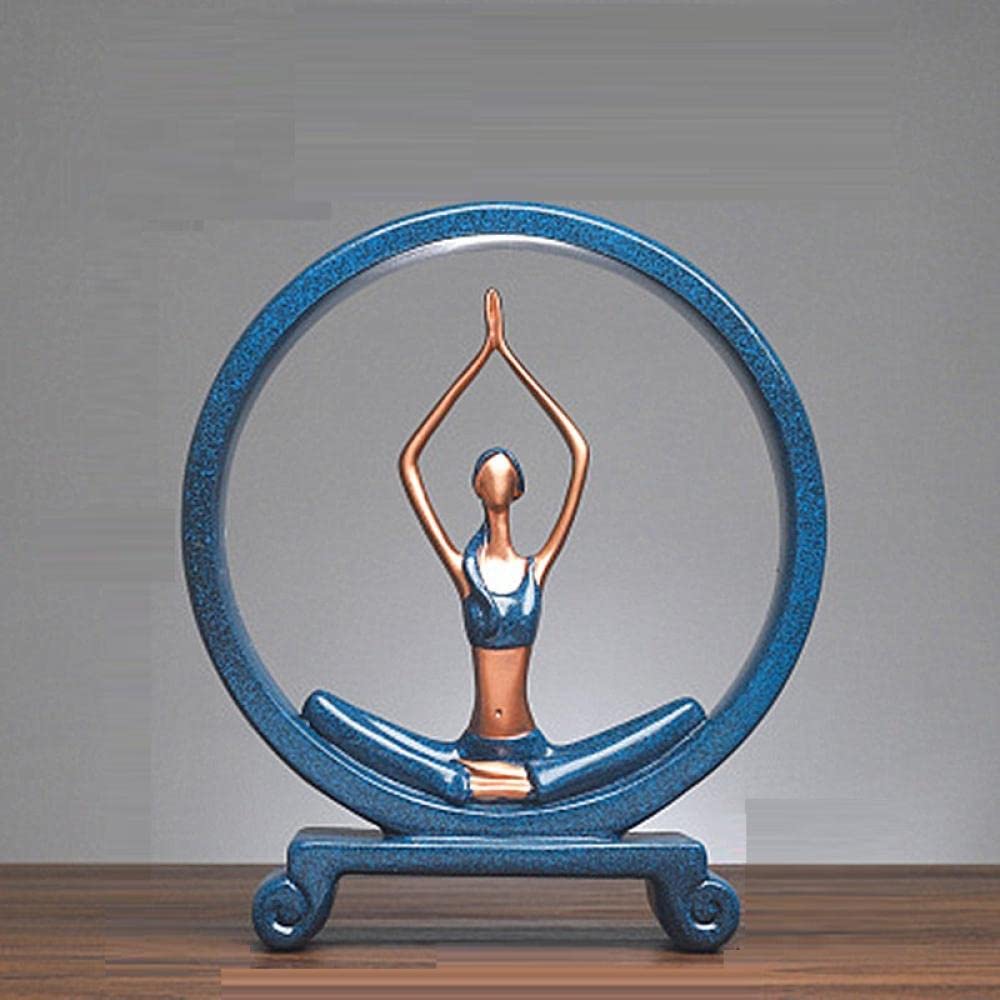 Statue Fille Yoga Résine 23,5 x 27,5 cm : Décoration pour Armoire et Porche