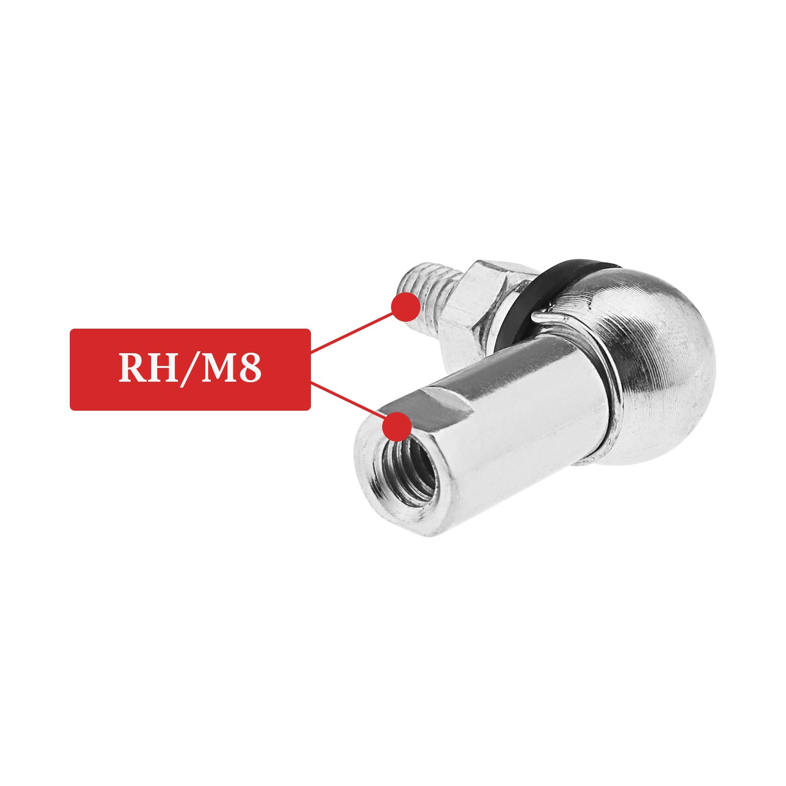 OTOTEC Kugelgelenk-Set, Winkelgestänge, mit Federclip, Staubdichtung, CS DIN 71802, Ersatz für Getriebegestänge, M8 (RH), 4 Stück