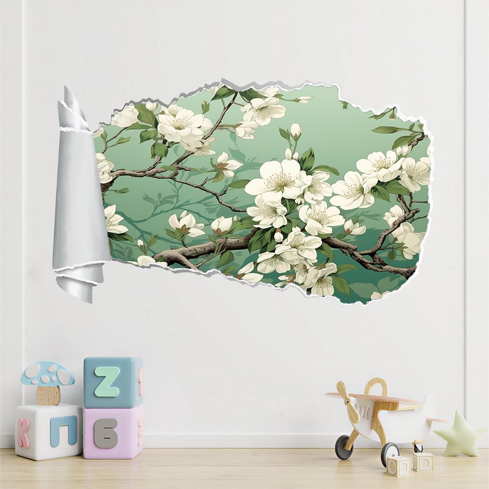 Calcomanía de pared 3D | Flor Pegatina Decorativa De Artístico | Plantas Naturales | Decoración De La Habitación De La Guardería Del Dormitorio De Los Niños