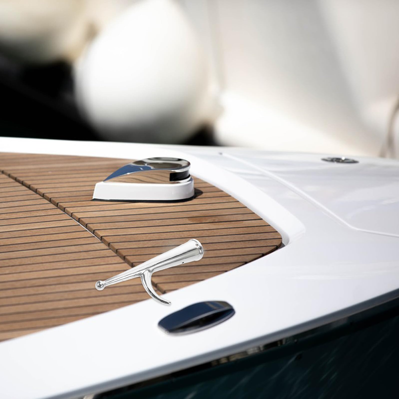 POPETPOP Embout Gaffe INOX Remplacement Tête de Crochet Bateau Accessoire Amarrage Yacht Résistant Corrosion pour Matériel Mer