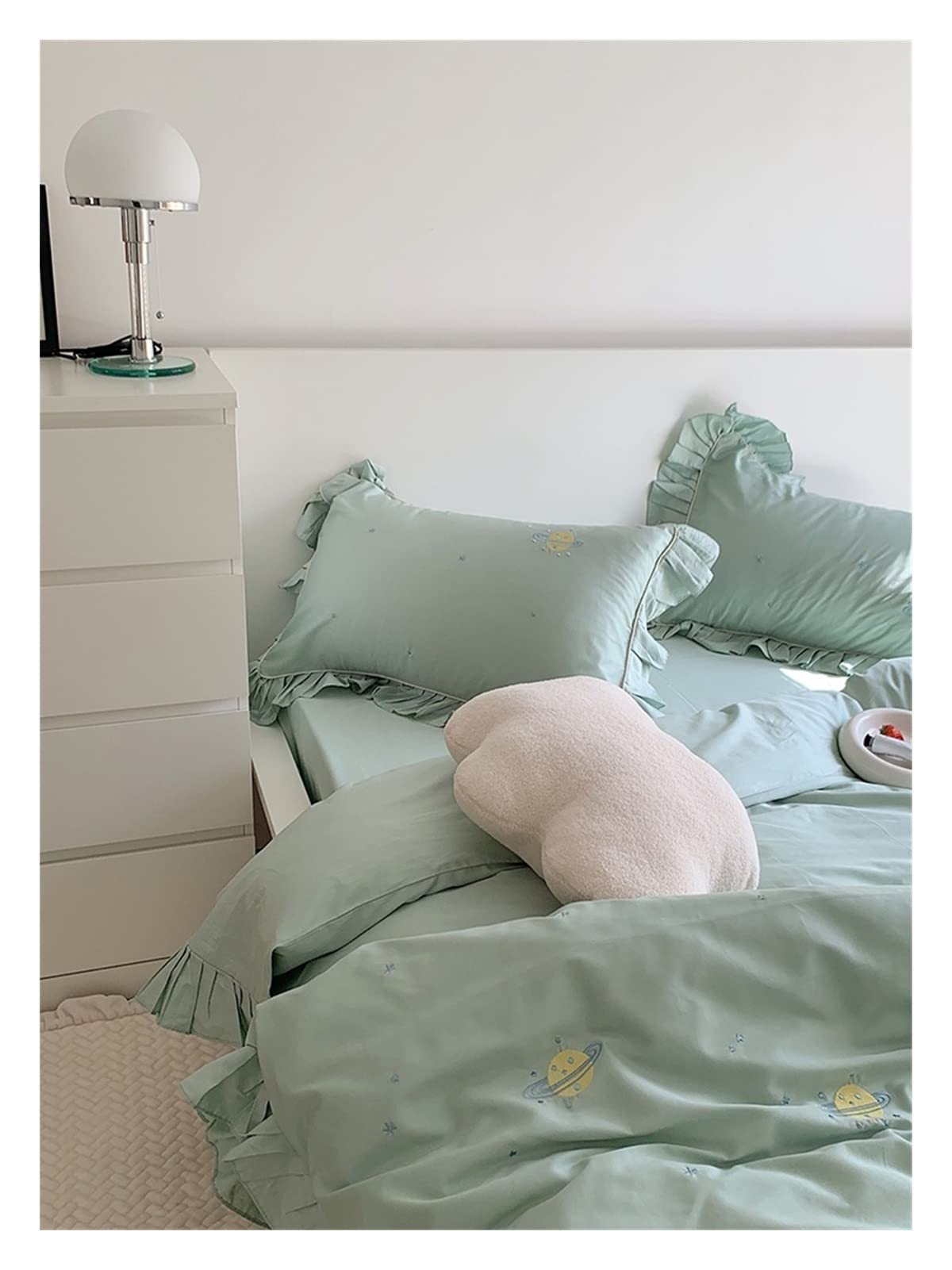 Iit Quatre Pièces 60 coton de longue durée de coton de quatre pièces de coton 100 coton pur coton 100 coton for la peau de coiffe de lit de quizée Housse De Couette ( Color : Pink , Size : 1.8m bed-fo