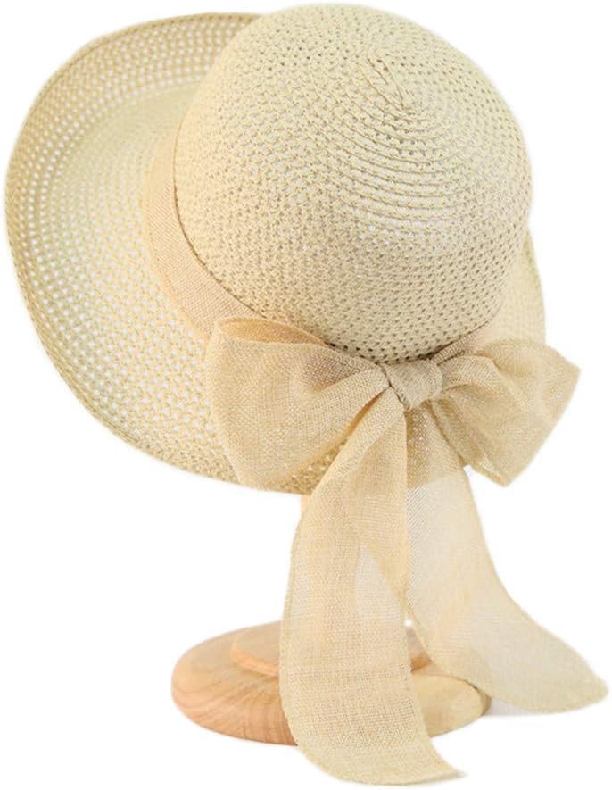 Sun Hat, Ladies Straw Hat Foldable Cap Floppy Wide Brim Summer Beach Hats for Women Girls